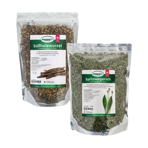 PFERDEfit by Loesdau Set Atemwege - Spitzwegerich und Süßholz