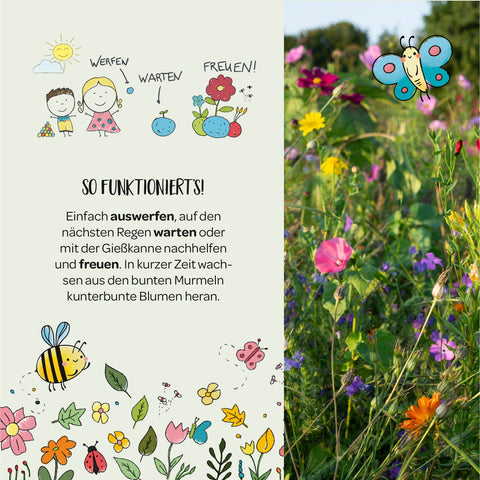 100 lose Blumenmurmeln, unverpackt