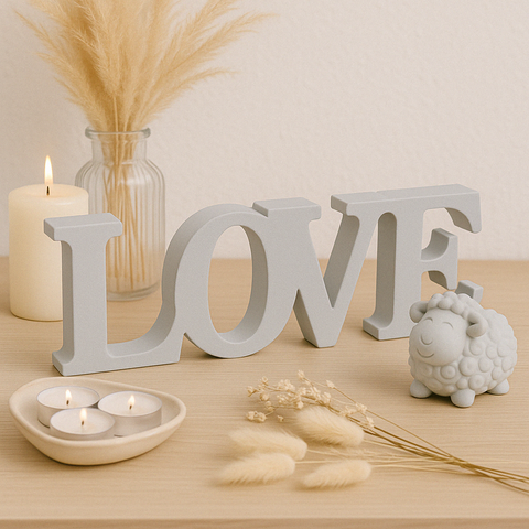 LOVE Schriftzug – Handgefertigte Deko in Wunschfarbe