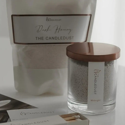 Candledust Nachfüllset – Duftkerze „Dark Honey“ (330 g, inkl. 2 Dochte)